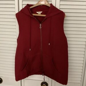 Christopher & Banks Red Hooded Vest